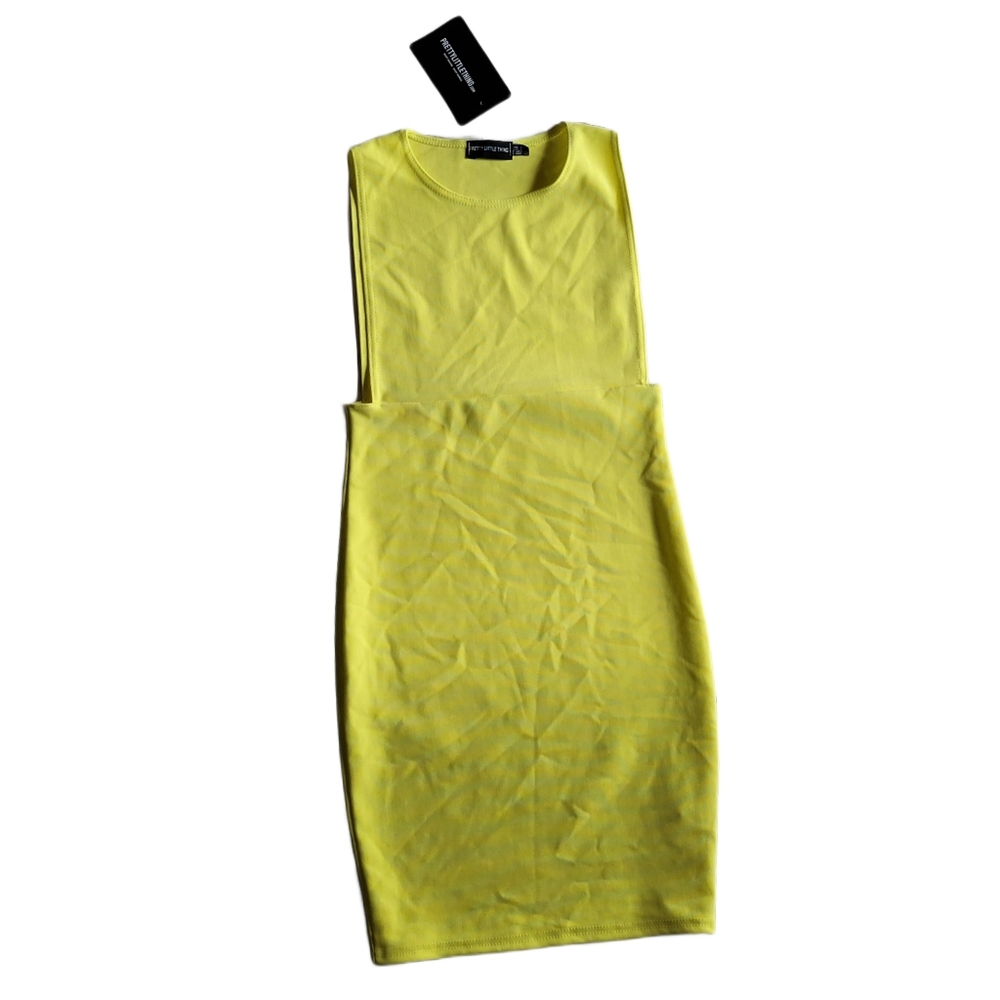 PrettyLittleThing Lime Bandage Ribbed Dress NWT 10